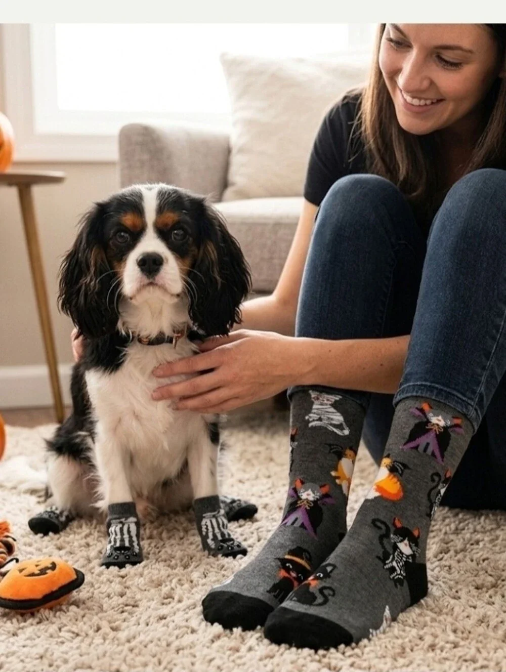halloween pet & owner socks matching set - cats